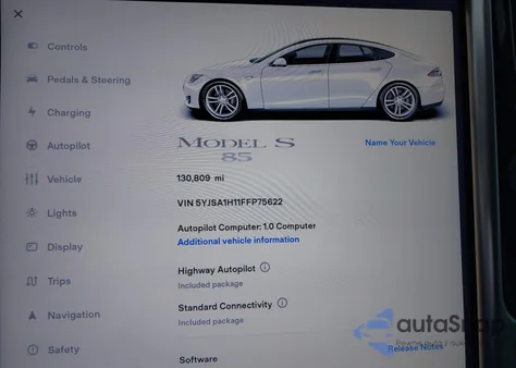 2015 Tesla Model S 60/70/85 from USA, damaged, VIN 5YJSA1H11FFP75622